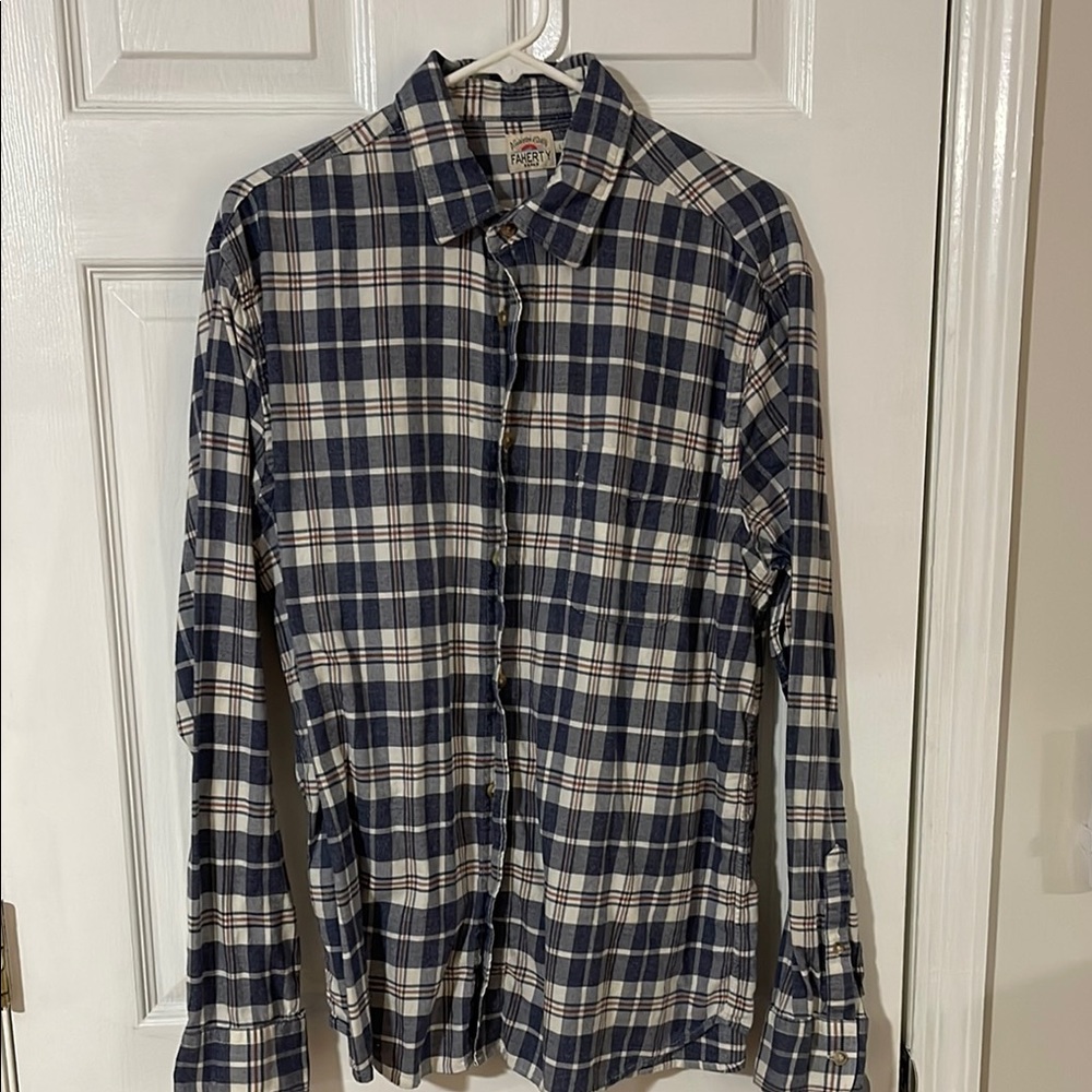 FAHERTY Blue Plaid Shirt